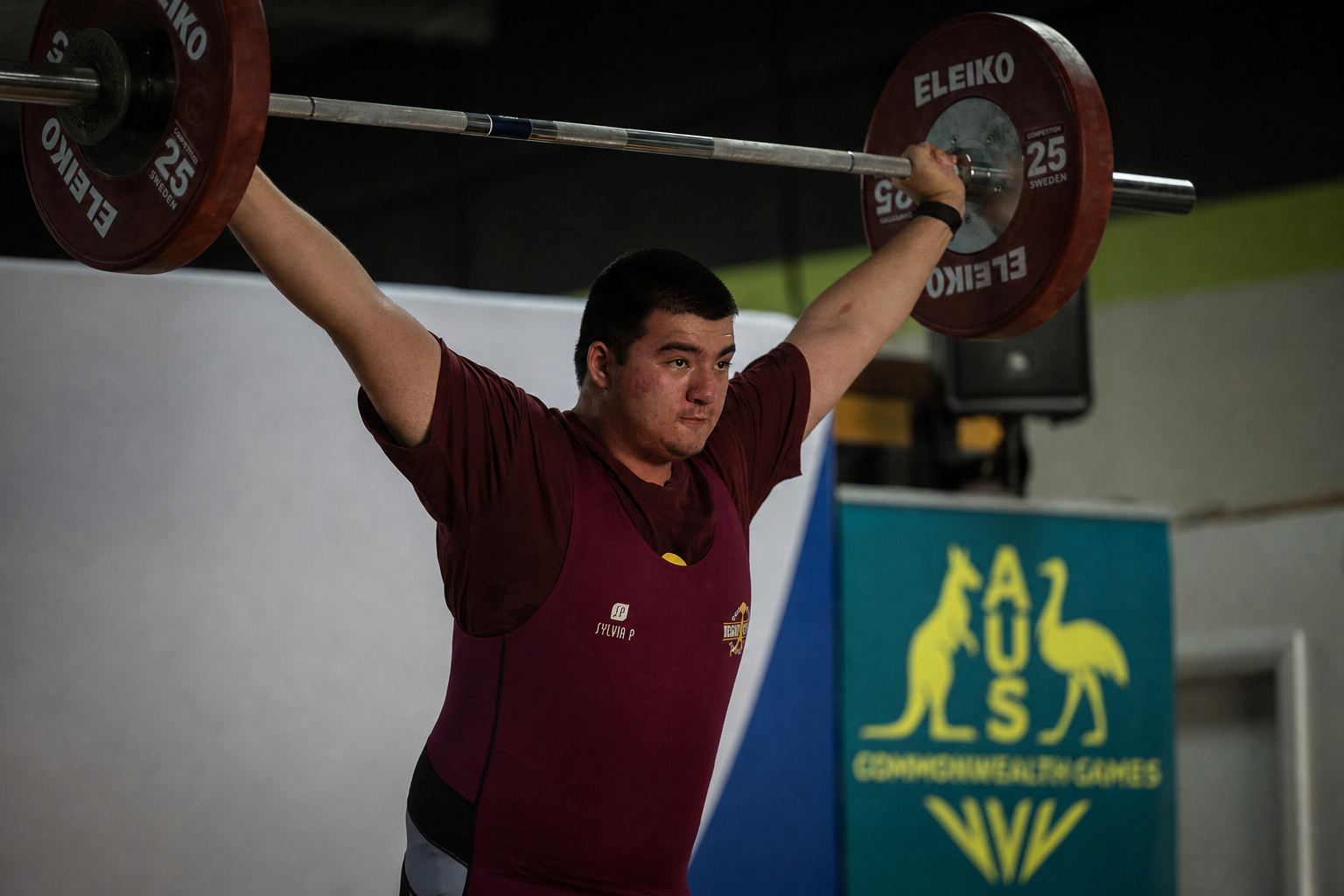 Hilton Im competing on the national weightlifting platform